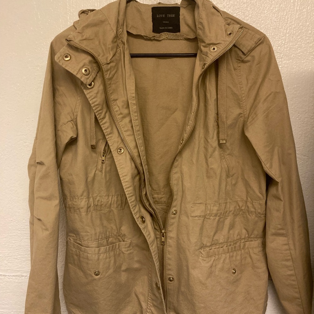 LOVE TREE // Tan Utility Jacket // Small